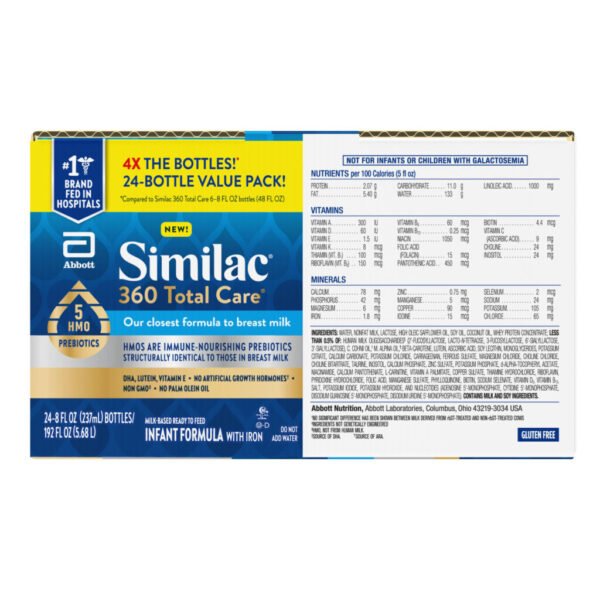 Similac 360 Total Care Ready-to-Feed Infant Formula, 8 fl oz, 24-pack