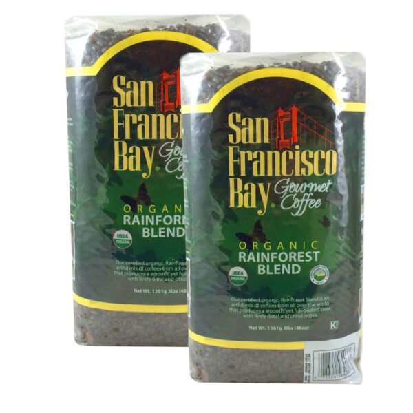 San Francisco Bay Organic Rainforest Blend Whole Bean Coffee 3 lbs, 2-pack