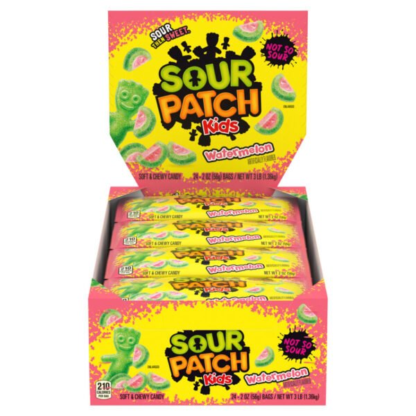 Sour Patch Soft & Chewy Candy, Watermelon, 2 oz, 24-count