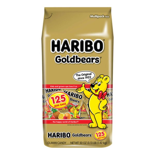 Haribo Goldbears Gummi Candy, Mini Bags, 0.4 oz, 125-count